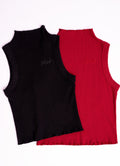 The Mock Neck Tank Black