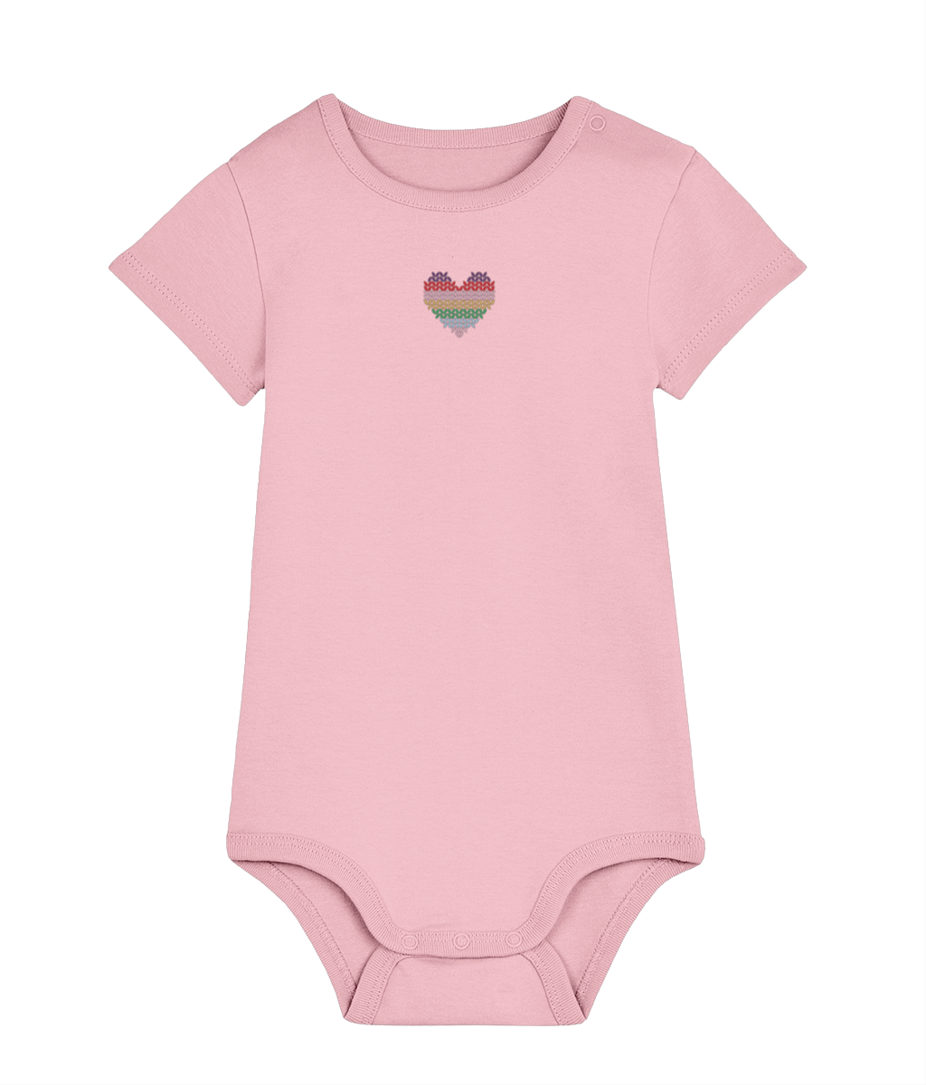 Made with Love Baby Bodysuit Rainbow Heart