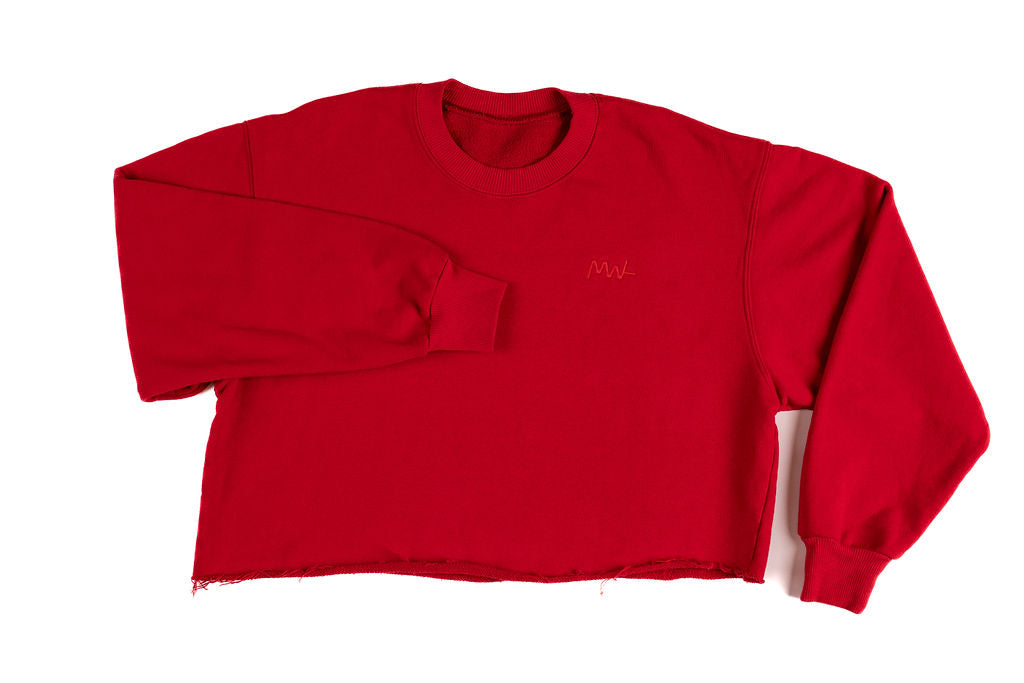The Cropped Sweatshirt Cherry Red