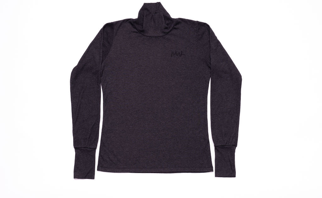 The Long Sleeve Mock Neck Cherry Red
