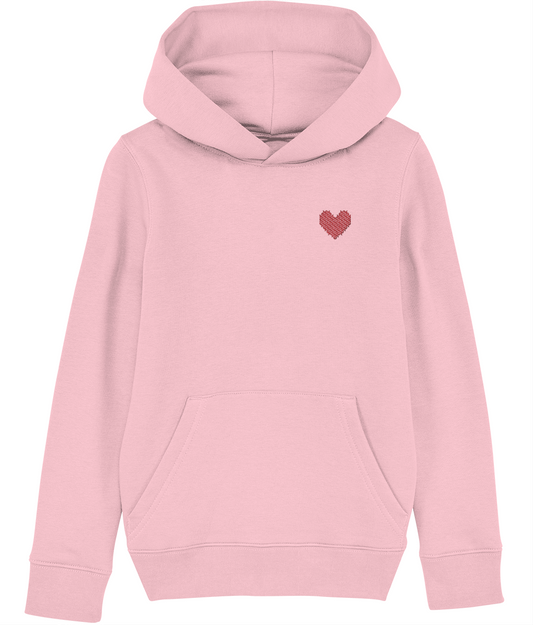 Made with Love Kids Red Heart Hoodie