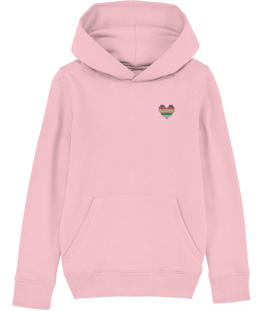 Made with Love Kids Rainbow Heart Hoodie