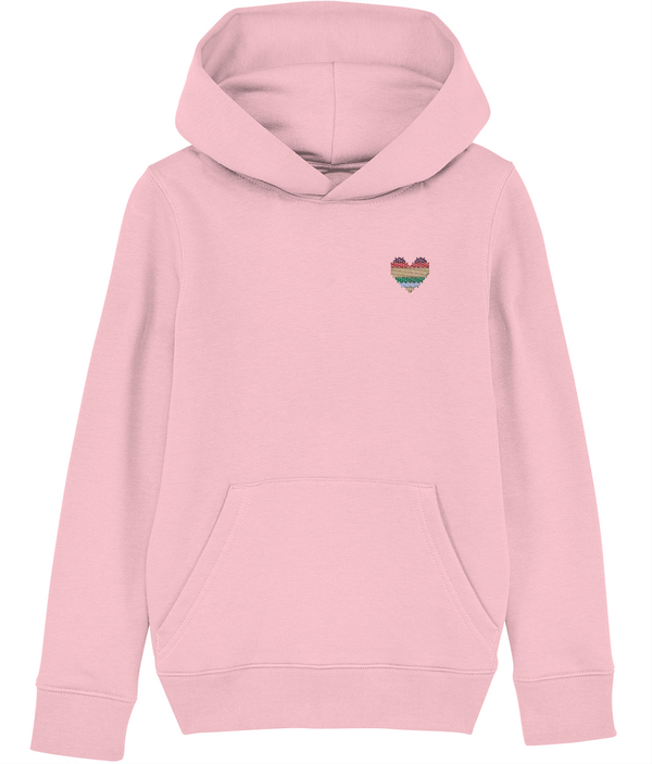 Made with Love Kids Rainbow Heart Hoodie