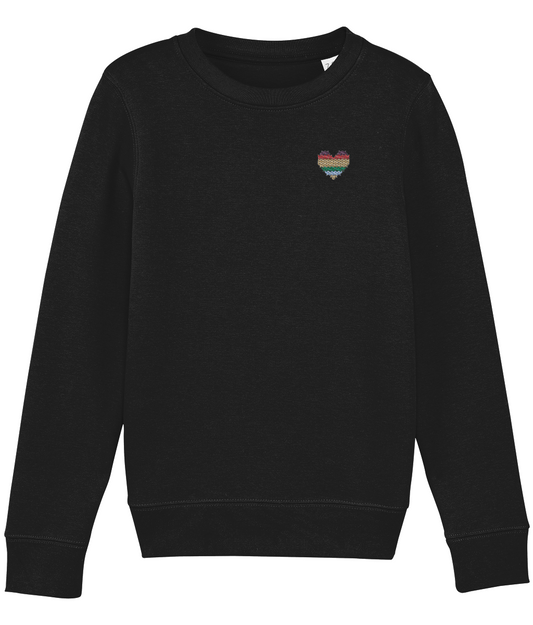 Made with Love Kids Rainbow Heart Sweater