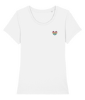 MADE WITH LOVE EMBROIDERED RAINBOW HEART WOMEN'S FIT TEE