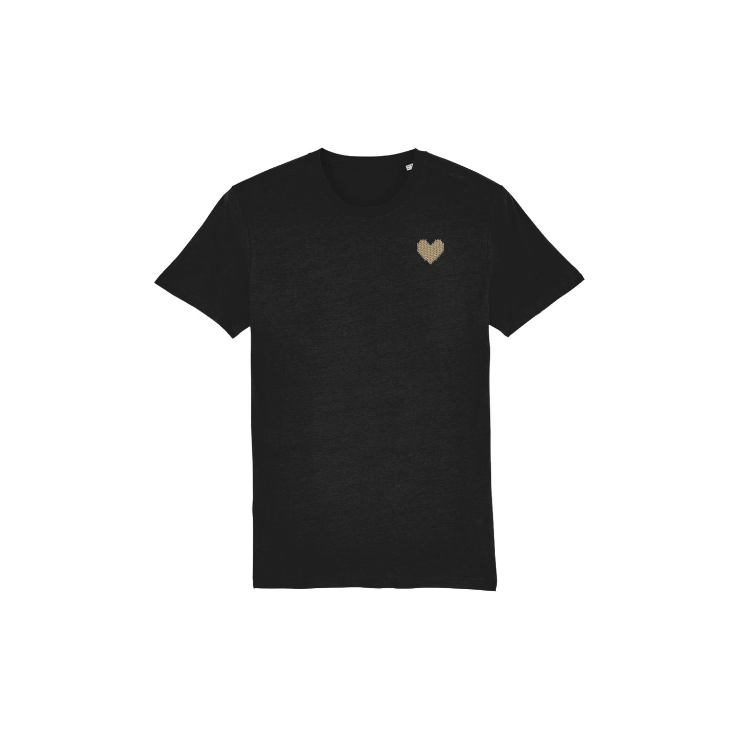 Made With Love Embroidered Gold Heart T-shirt