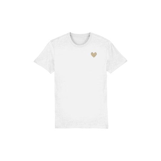 Made With Love Embroidered Gold Heart T-shirt