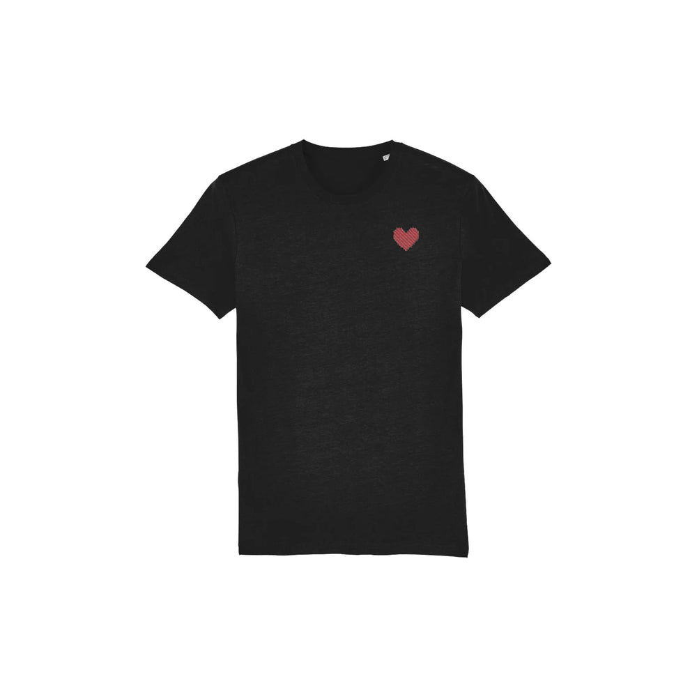 Made With Love Embroidered Red Heart T-shirt