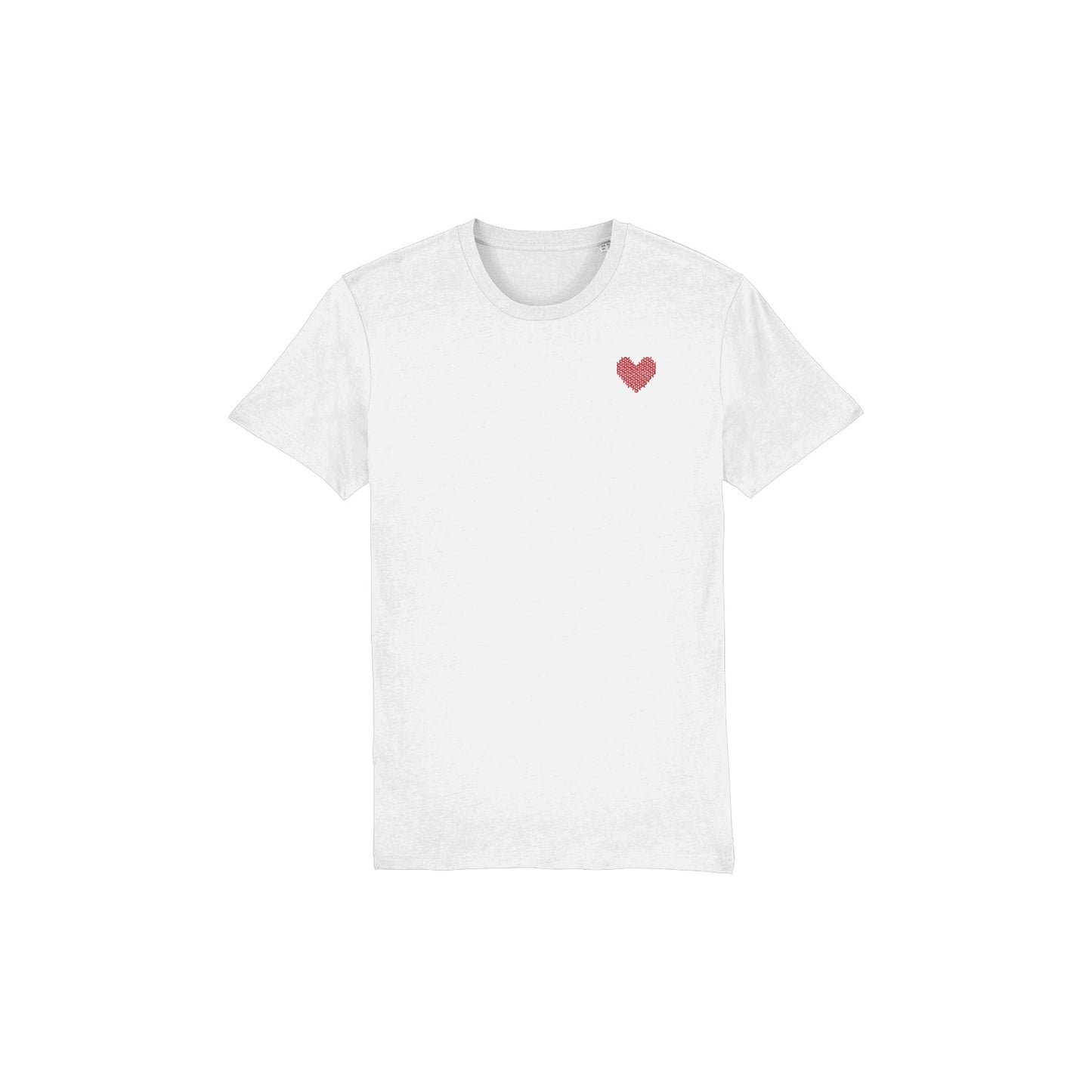 Made With Love Embroidered Red Heart T-shirt