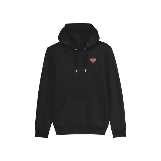 Made With Love Embroidered Rainbow Heart Hoodie