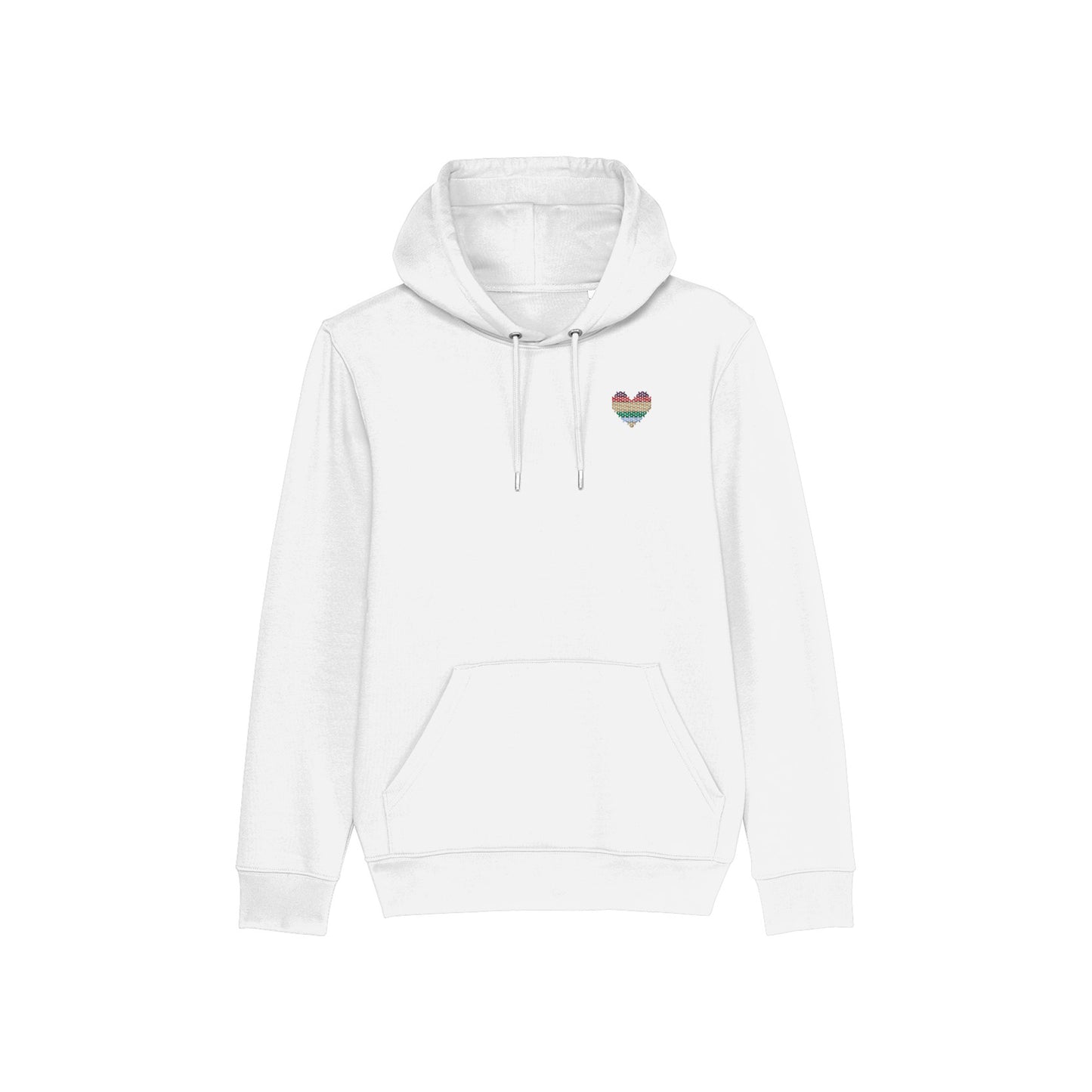 Made With Love Embroidered Rainbow Heart Hoodie