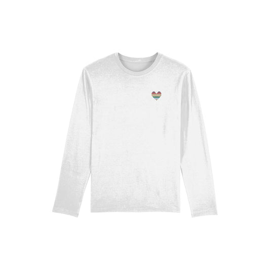 Made With Love Embroidered Rainbow Heart Long Sleeve