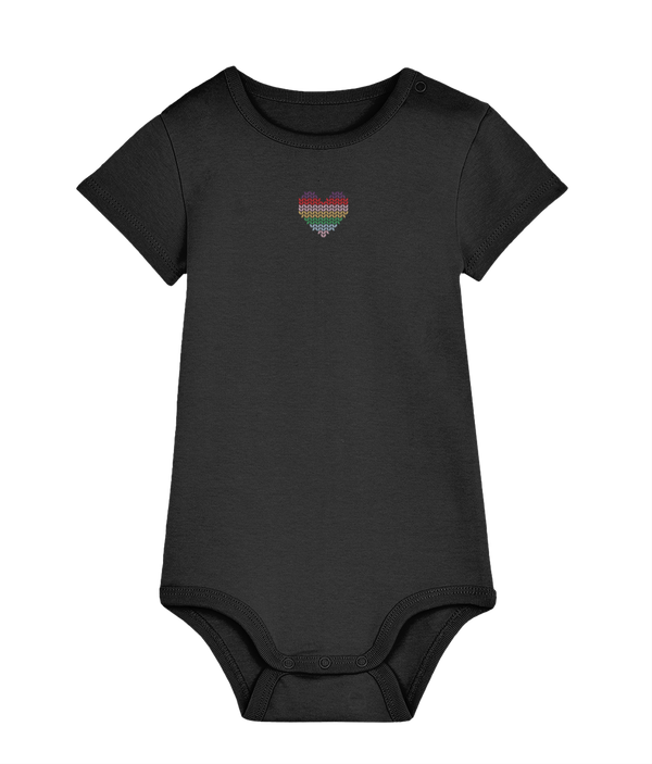 Made with Love Baby Bodysuit Rainbow Heart