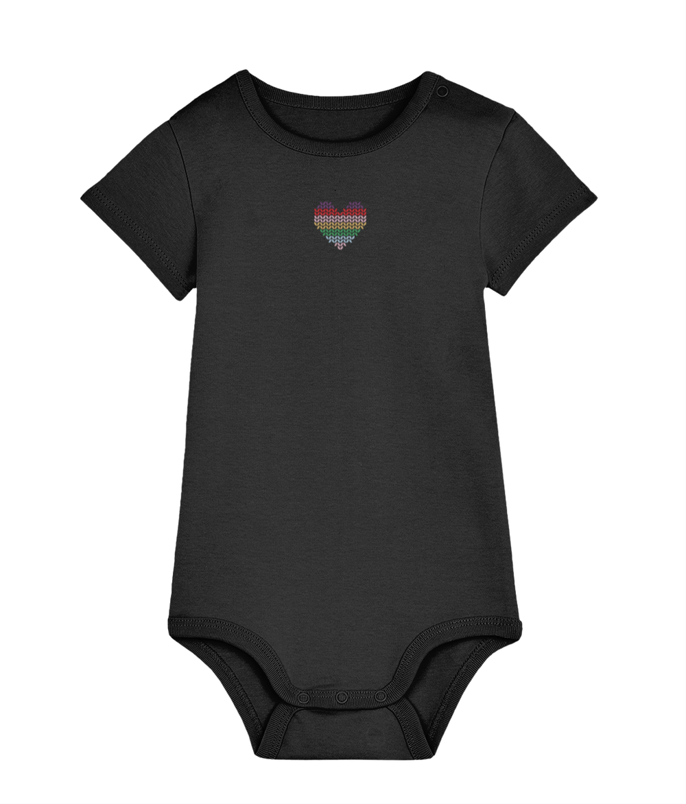 Made with Love Baby Bodysuit Rainbow Heart