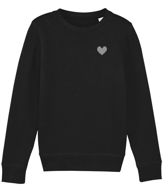 Made with Love Kids White Heart Sweater