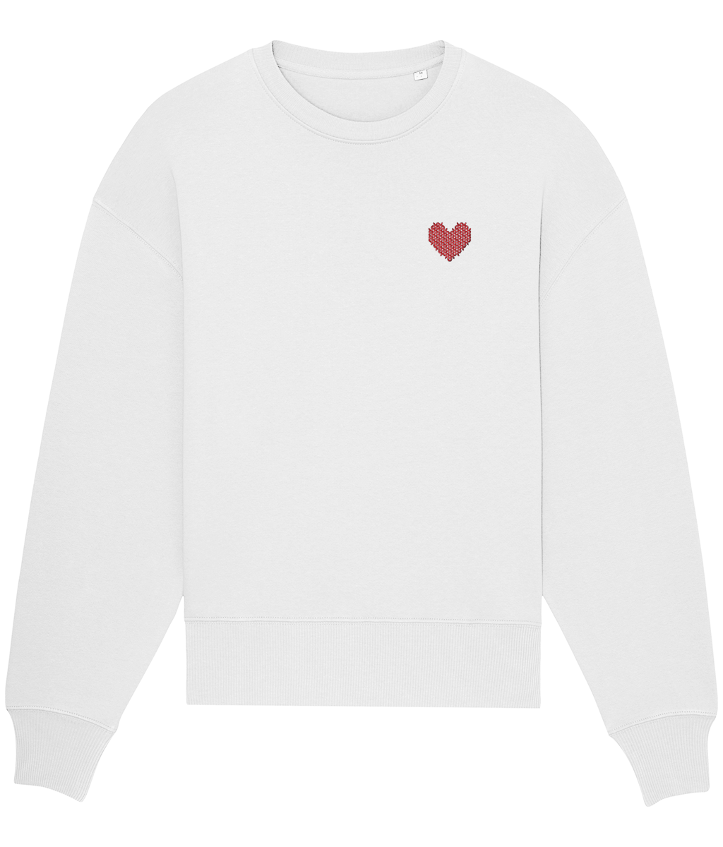 Made With Love Embroidered Red Heart Sweatshirt Made With Love by Tom Daley