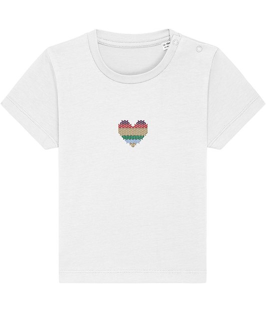 Made with Love Baby Rainbow Heart Tee