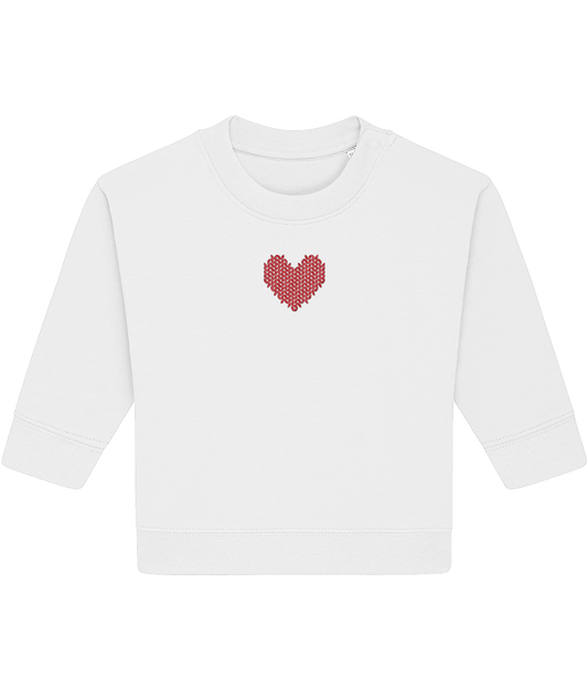 Made with Love Baby Embroidered Red Heart Long Sleeve