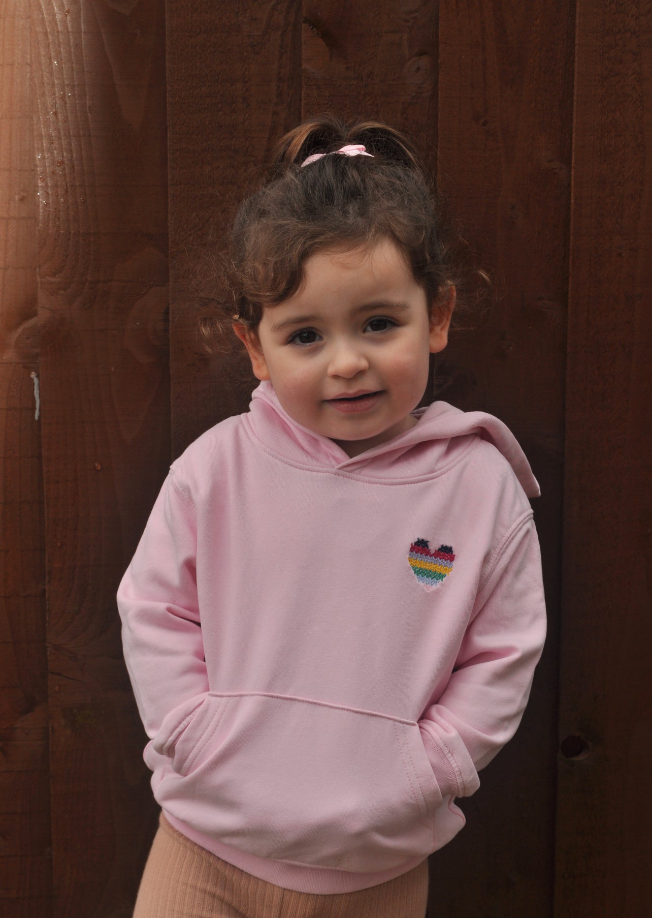 Made with Love Kids Rainbow Heart Hoodie