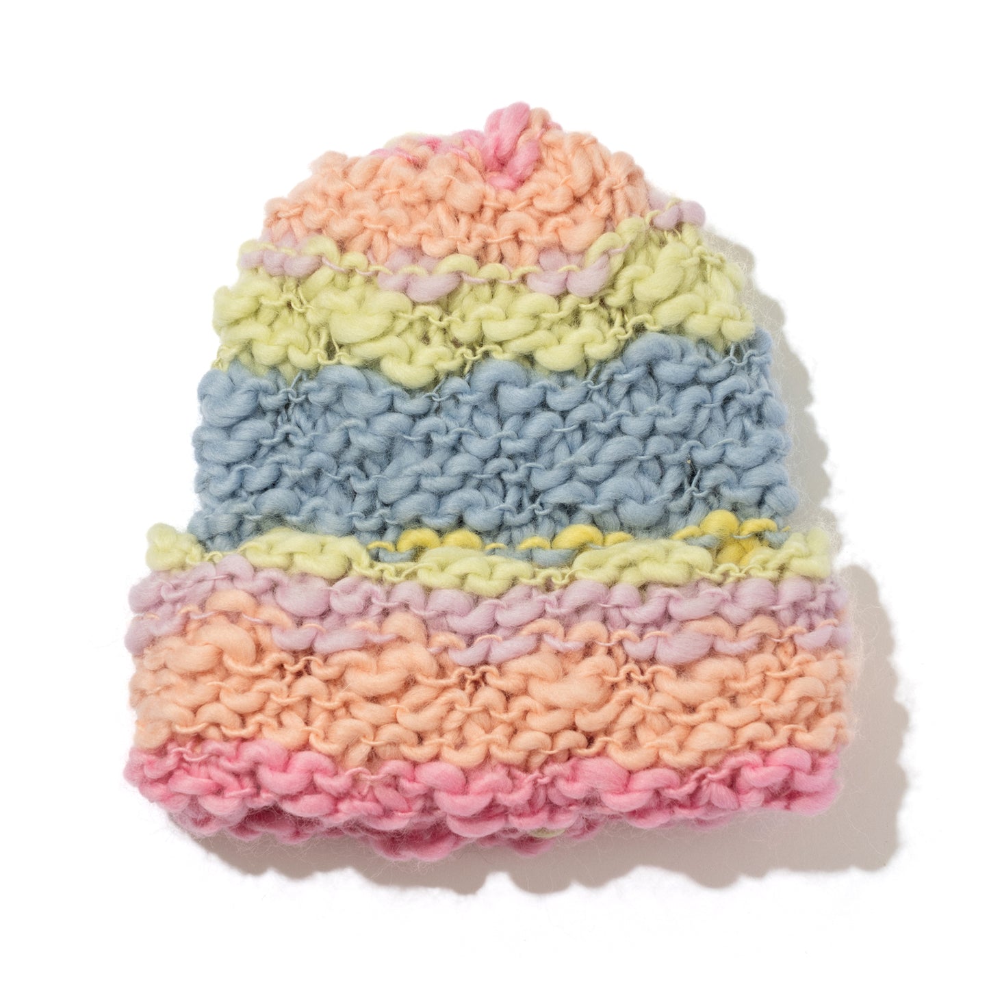 Beginner: Rainbow Wool Beanie & Scarf Kit (Yarn + Pattern with video tutorials)